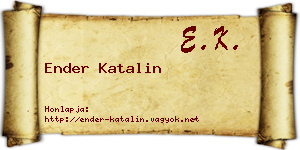 Ender Katalin névjegykártya