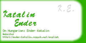 katalin ender business card